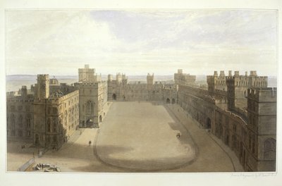 Looking onto the Quadrangle at Windsor by William Daniell